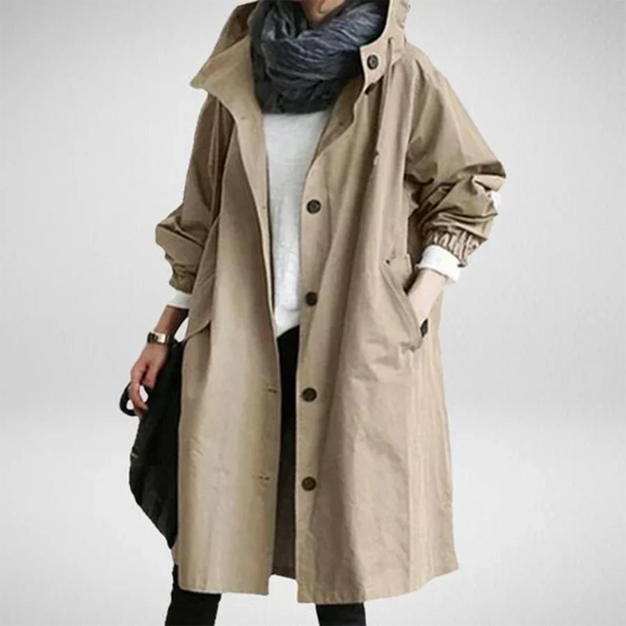 Regenmantel | Mit Kapuze | Übergroß | Parka-Jacke | Regenjacke für Damen