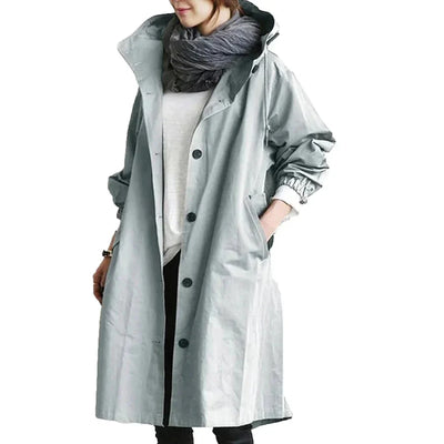 Regenmantel | Mit Kapuze | Übergroß | Parka-Jacke | Regenjacke für Damen