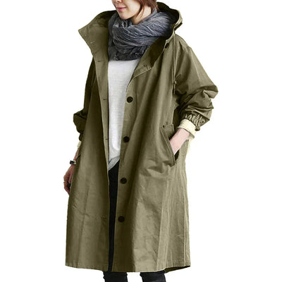 Regenmantel | Mit Kapuze | Übergroß | Parka-Jacke | Regenjacke für Damen