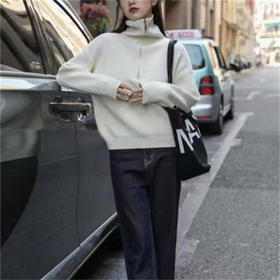 Robeana | Damen Warme Pullover | Halb Reißverschluss