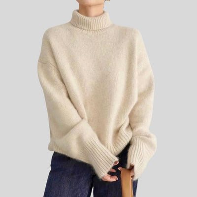 Rollkragenpullover – Damen-Strickpullover mit lockerer Passform und hohem Kragen