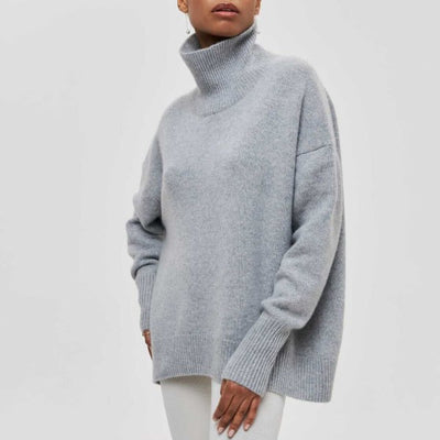 Rollkragenpullover | Gestrickt | Hoher Kragen | Oversize-Pullover | Damen-Strickwaren
