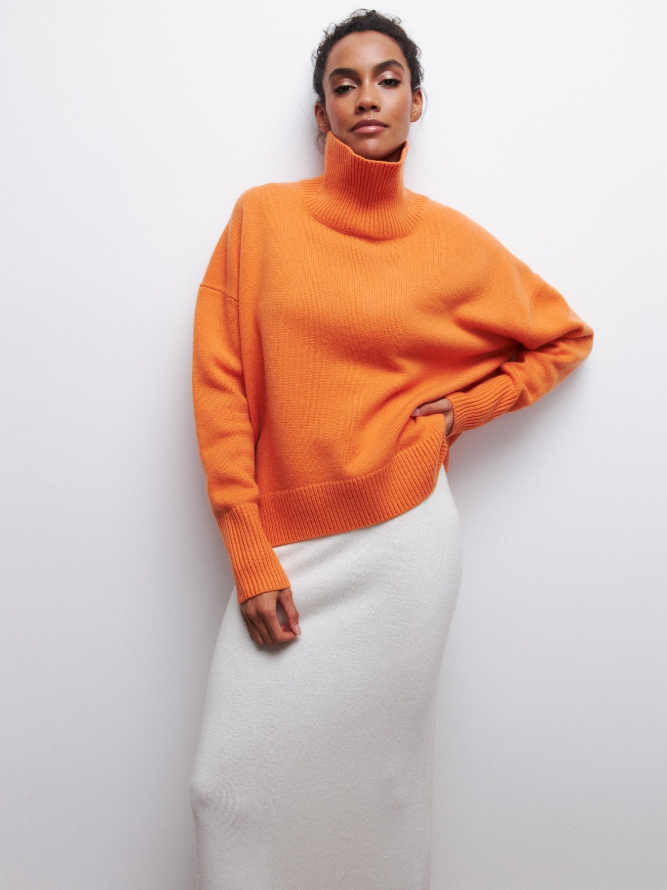 Rollkragenpullover – Lockere Passform – Hoher Kragen – Strickpullover – Winterkleidung für Damen