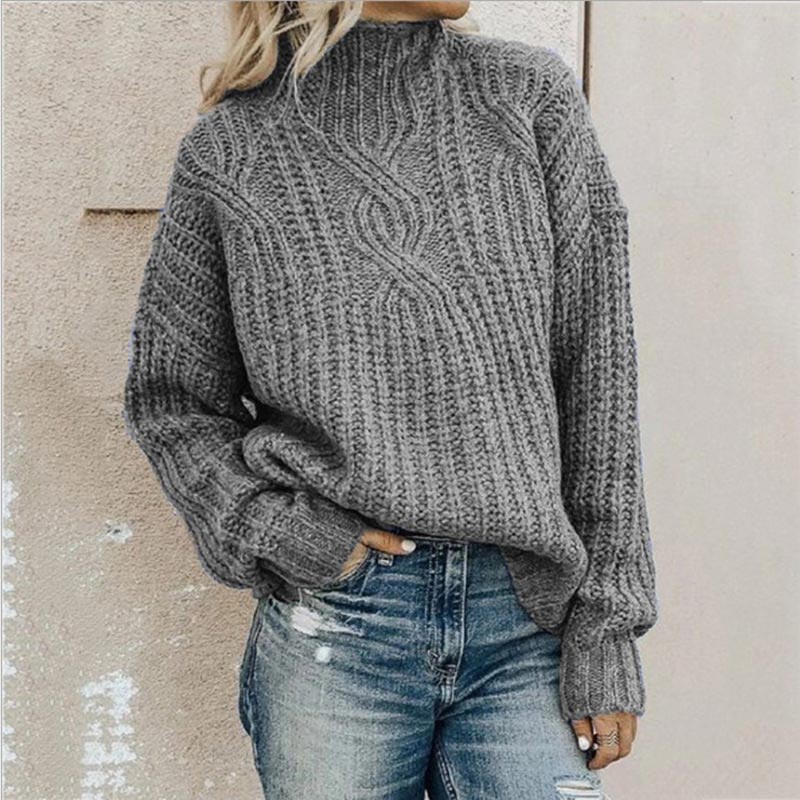 Rollkragenpullover – Warm – Hoher Kragen – Strickpullover – Damenbekleidung