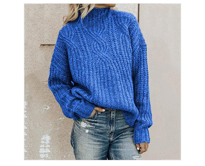 Rollkragenpullover – Warm – Hoher Kragen – Strickpullover – Damenbekleidung