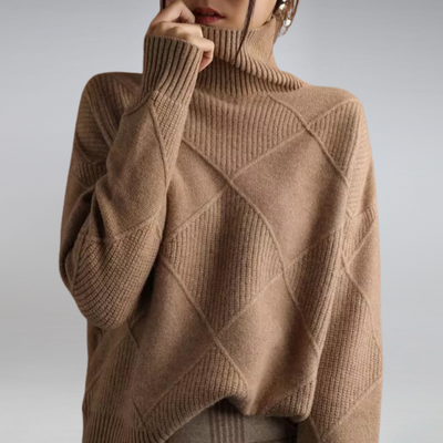 Rollkragenpullover – lockere Passform – Pullover – Strickpullover – Damen-Strickwaren