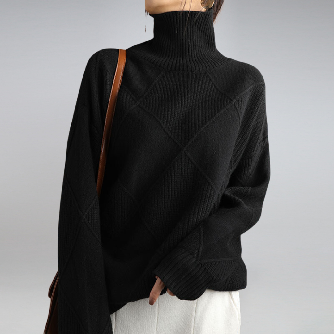 Rollkragenpullover – lockere Passform – Pullover – Strickpullover – Damen-Strickwaren