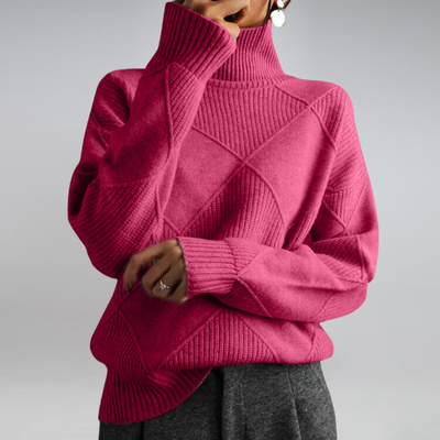 Rollkragenpullover – lockere Passform – Pullover – Strickpullover – Damen-Strickwaren
