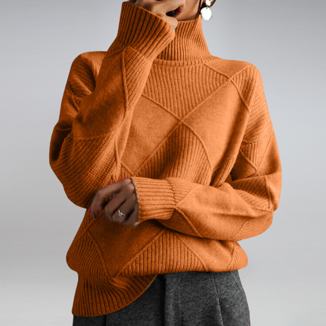 Rollkragenpullover – lockere Passform – Pullover – Strickpullover – Damen-Strickwaren