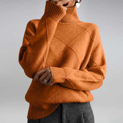Rollkragenpullover – lockere Passform – Pullover – Strickpullover – Damen-Strickwaren