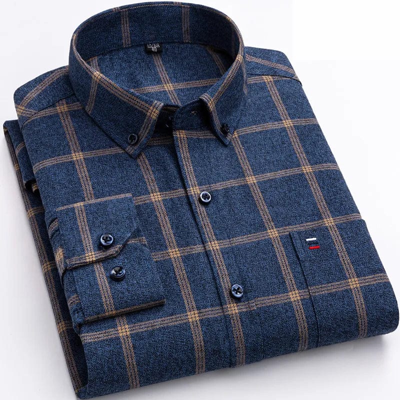 Mathis - klassisch kariertes Button-up-Hemd mit Komfort-Passform