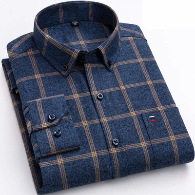 Mathis - klassisch kariertes Button-up-Hemd mit Komfort-Passform