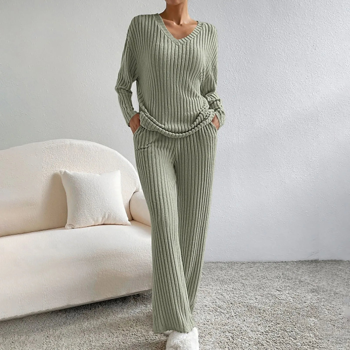 Strick 2-Teiler Beige – Isla