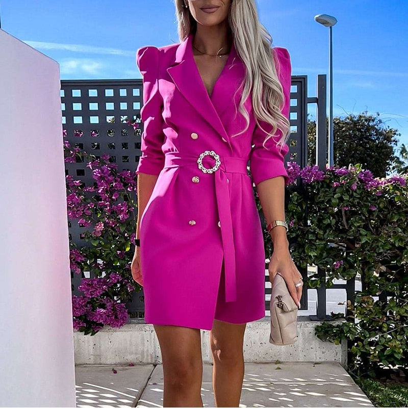 Ruxandra - elegantes Blazerkleid mit verstellbarem Gürtel