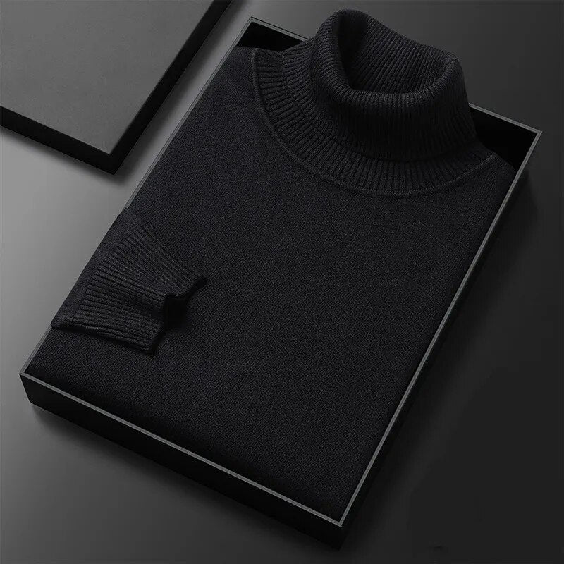 Raul - klassischer Rollkragenpullover aus weichem Strickmaterial mit Stil