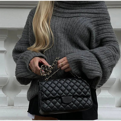 Ugala - gestrickter Off-Shoulder-Pullover mit Rippenmuster für einen bequemen und modischen Look