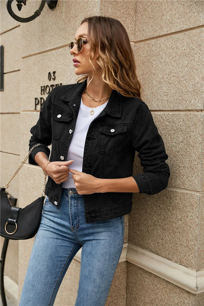 Jasna - elegante kurze Jeansjacke mit vollen Ärmeln