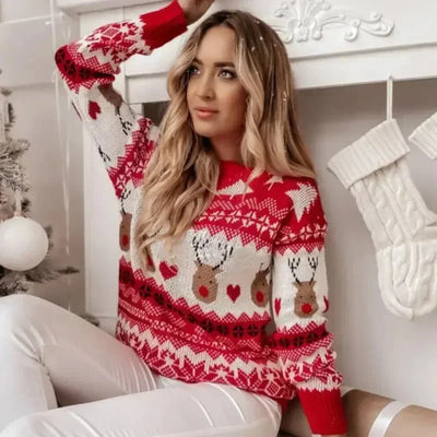 Arisva | Damen Winter Strick Weihnachtspulli | 2024
