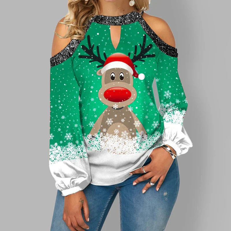 Leighanna - Damen-Weihnachts-Top