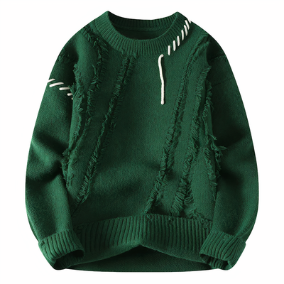 Oskar - trendiger Distressed-Strickpullover mit einzigartigen Details