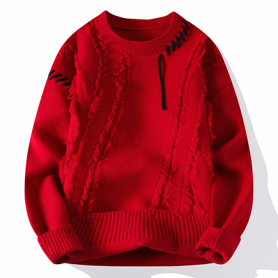 Oskar - trendiger Distressed-Strickpullover mit einzigartigen Details