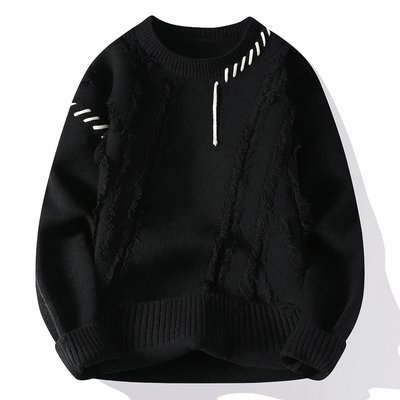 Oskar - trendiger Distressed-Strickpullover mit einzigartigen Details