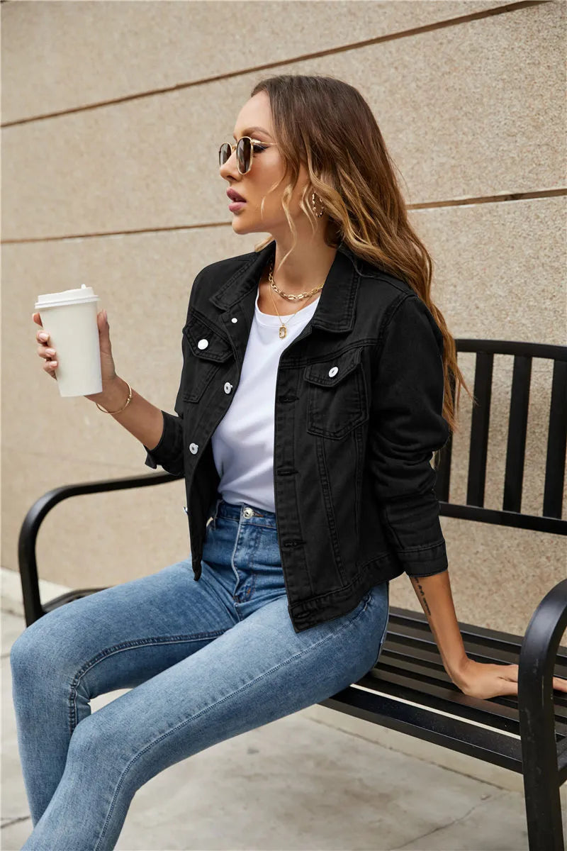 Jasna - elegante kurze Jeansjacke mit vollen Ärmeln