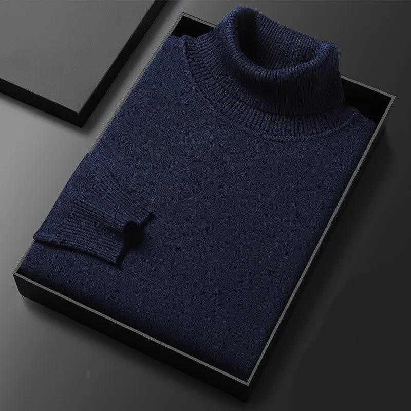 Raul - klassischer Rollkragenpullover aus weichem Strickmaterial mit Stil