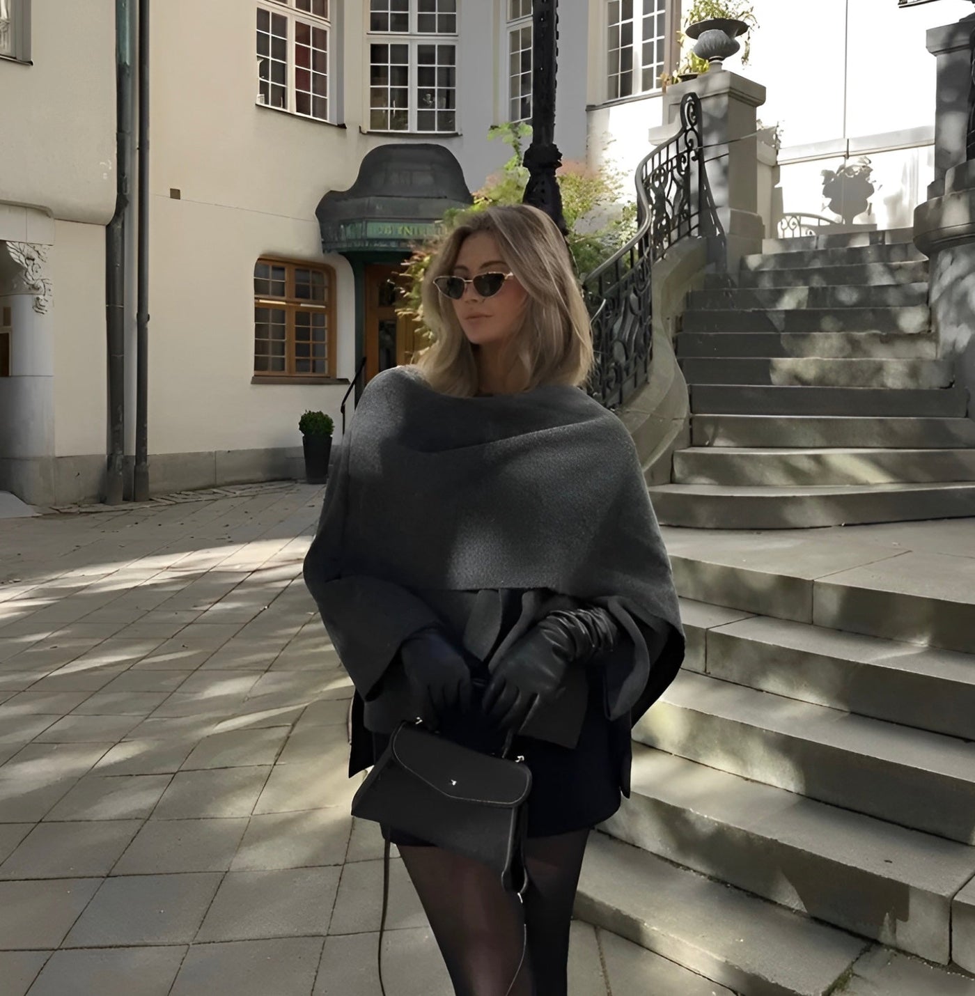 Schal-Mantel - Herbst - Wolle - Cape Mantel - Jacken für Frauen
