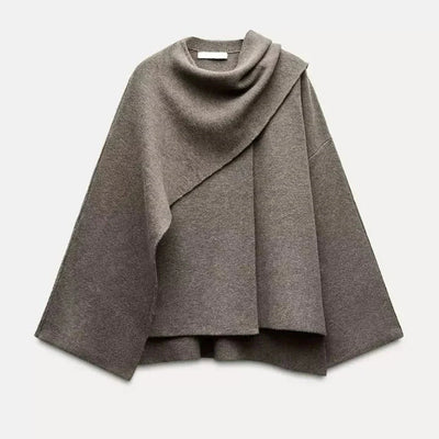 Schaljacke – vorne offen – aus Wolle – Cape-Jacke – Damenbekleidung