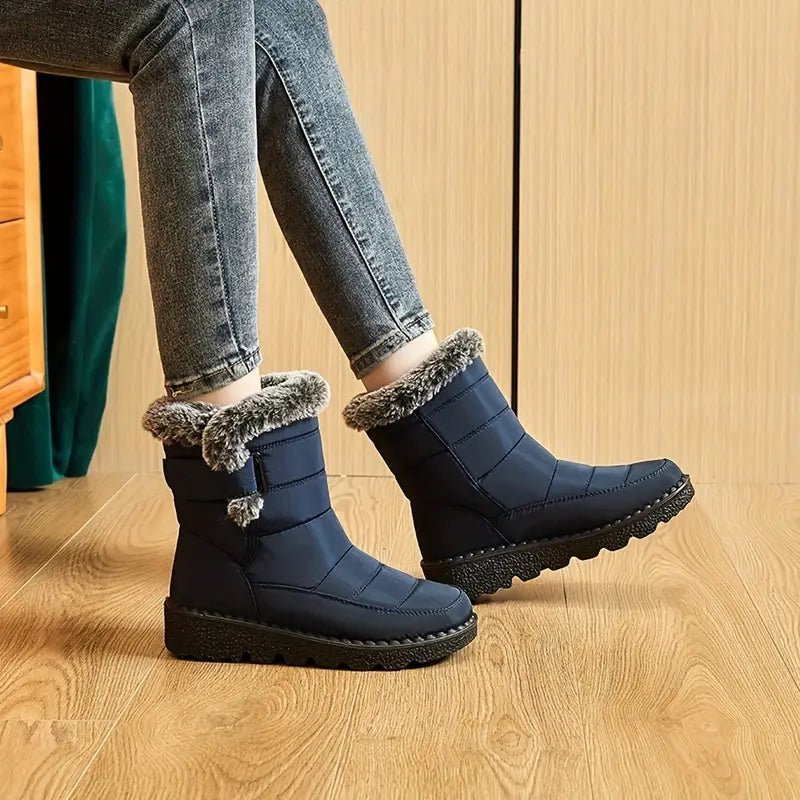 Schneestiefel | Warm | Slip-On | Fellgefütterte Stiefel | Winterstiefel