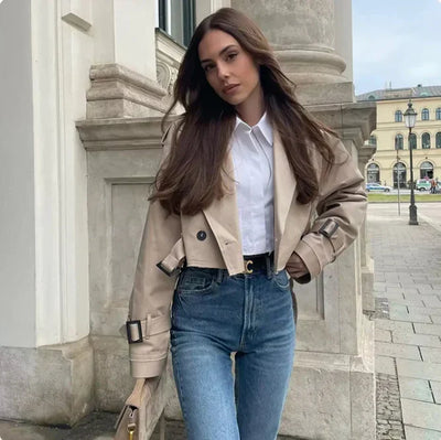 Avalon - Langärmeliger Trenchcoat mit verstellbarem Gürtel