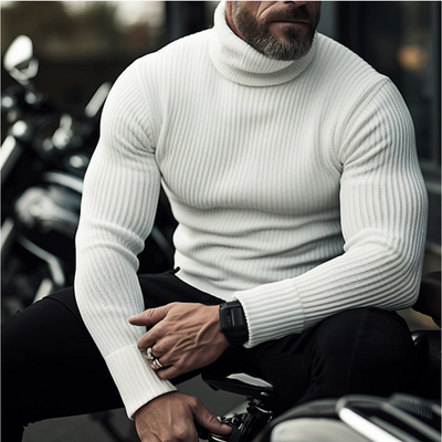 Matthew - Hochwertiger Rollkragenpullover aus Rippenstrick kombiniert mutigen Stil