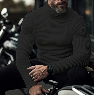 Matthew - Hochwertiger Rollkragenpullover aus Rippenstrick kombiniert mutigen Stil