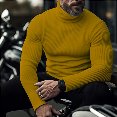 Matthew - Hochwertiger Rollkragenpullover aus Rippenstrick kombiniert mutigen Stil