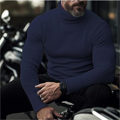 Matthew - Hochwertiger Rollkragenpullover aus Rippenstrick kombiniert mutigen Stil