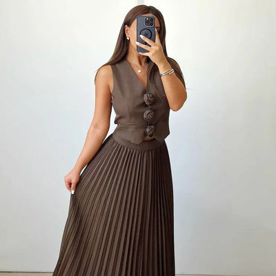 Beyza – Anständig ärmelloses Zweiteiler Set
