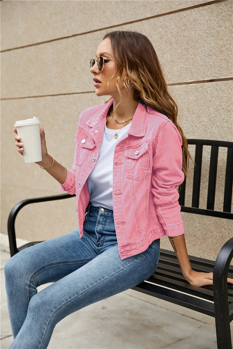 Jasna - elegante kurze Jeansjacke mit vollen Ärmeln