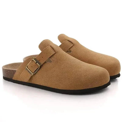 Slipper aus Wildleder – Slip-On – Kork-Sohle – Pantoletten – Herrenschuhe