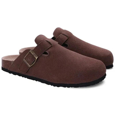 Slipper aus Wildleder – Slip-On – Kork-Sohle – Pantoletten – Herrenschuhe