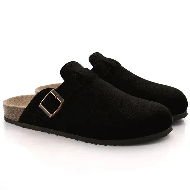 Slipper aus Wildleder – Slip-On – Kork-Sohle – Pantoletten – Herrenschuhe
