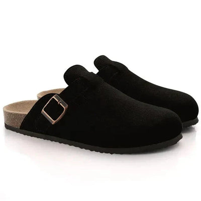 Slipper aus Wildleder – Slip-On – Kork-Sohle – Pantoletten – Herrenschuhe