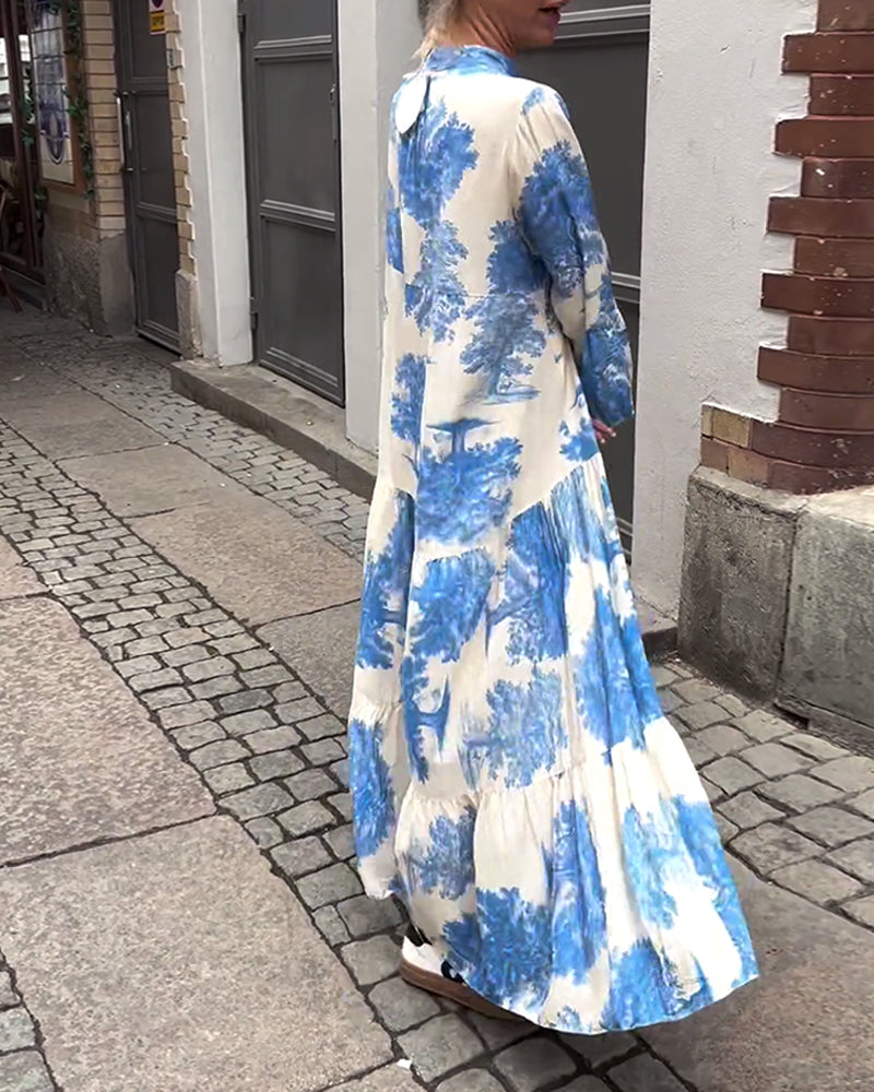 Aufidia Blumenkleid für Damen mit Floralem Muster – Elegantes, Fließendes Design für Jeden Anlass