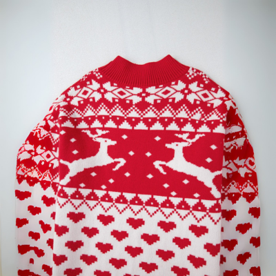 weihnachtliches Element Rollkragenpullover mit langen Ärmeln