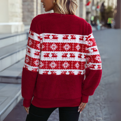 weihnachtliches Element Rundhalsausschnitt langes Sweatshirt