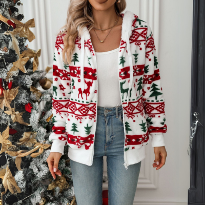 Kordel weihnachten Element Reißverschluss oben Kapuze Jacke