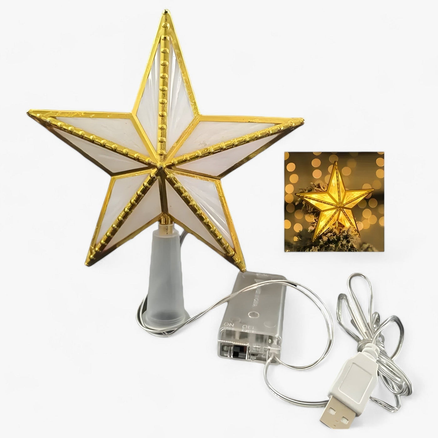 StarGlitter - LED-Stern mit fünf Punkten Weihnachtsbaum