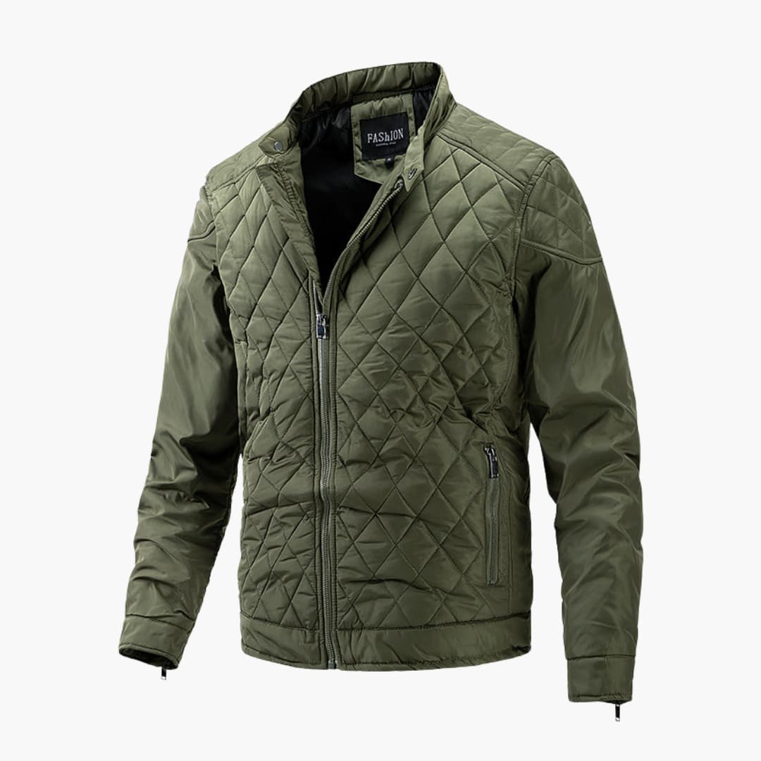 Steppjacke – mit Reißverschluss – Winter – karierte Jacke – Herrenjacke