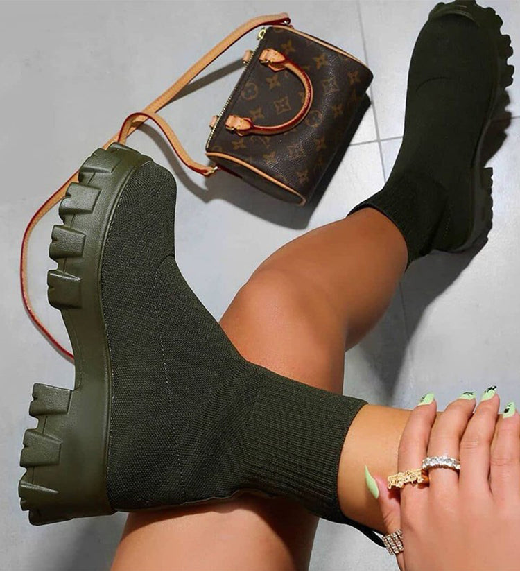 Stiefeletten – Klobig – Plateau – Sockenstiefel – Damenstiefel