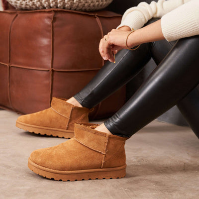 Stiefeletten – Slip-Ons – mit Fell gefüttert – Winterstiefel – Damenstiefel